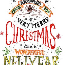 Hand Drawn Doodle/ Sketchnote Quote : Christmas & New Year