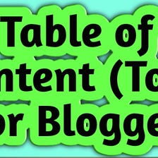 Automatic Table of Content