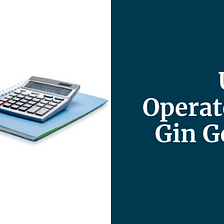 [Golang] Using Operator On Gin Golang