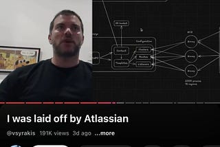 Software Engineer (named Vasilios Syrakis) at Atlassian was laid off on March 12 after 8 years.
