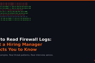 How SOC Analysts Actually Read Firewall Logs : What You Are Expected to Know