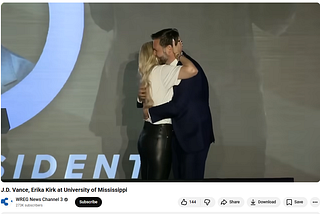 Charlie Kirk's Widow Digs Her Fingers Into JD Vance's Hair, To Pull Him In For A Closer Hug