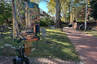 Painting in a Churchyard