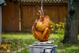 What happens if you deep fry a frozen turkey?