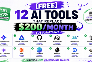 [Free] 12 AI tools that replace $200/month subscriptions