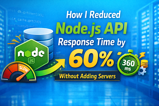 How I Reduced Node.js API Response Time by 60% (Without Adding Servers)