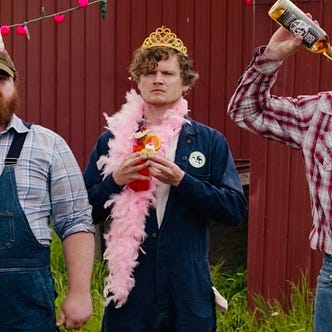 Source: Hulu. Left to right: Dan, AKA Squirrely Dan (K. Trevor Wilson), Daryl, AKA Dary (Nathan Dales), and Wayne (Jared Keeso).