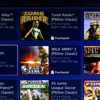 A screenshot of the PS One Classics section of the Playstation Store on a Playstation 3 console.