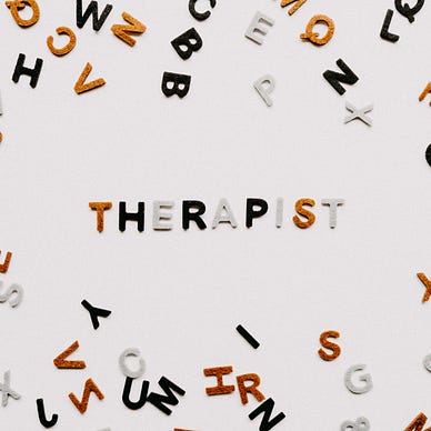 Letters spelling out the word THERAPIST