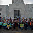 Photo of attendees at the Climate Action Rally in February 2020