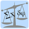The scales of justice balancing mathematical equations