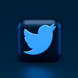 A dark background with matching darkened thick blue button like the shape and size of a chicklet and the Twitter icon.