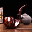 MUXIANG Smooth (Deep Ruby ) High-End Brandy Briarwood Tobacco Pipe (with Vulcanite Stem)