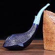 MUXIANG Hand Sandblasted Blue Whale Pipe in Briar