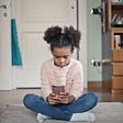 Young girl on a smartphone