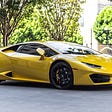 A yellow Lamborghini