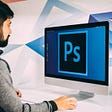 web designer using photoshop