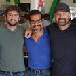 Lux Partner Shahin celebrating closing Zoox’s Series A in June of 2016 with co-founders Jesse Levinson and Tim Kentley-Klay