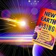 Picture of the book, New Earth Rising by Shannon MacDonald floating in a cosmic background of light and space.