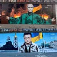 Two murals in Poland 2022 with Putin as Voldemort and Zalensky as Harry Potter