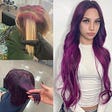 Before & After Tape In Hair Extensions From Medium Blonde To Purple Balayage 26 Inch Long