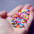 A handful of colorful sprinkles.