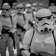 Villainess Stormtroopers in formation.