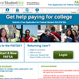 The U.S. Department of Education's FAFSA federal student aid portal. A notice about the closure of the IRS's data retrieval tool can be seen in red at the bottom right of this image.