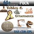 60+ laser cut tables/table ornaments cnc vectors pack in dxf cdr cnc 3d files pantograph cnc router -Download