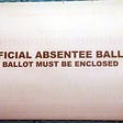 Absentee ballot security sleeve.