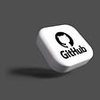 A white block containing black coloured text “GitHub”
