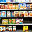 picture of cereal grocery isle, with more private labels than current brands.