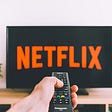 Television showing the Netflix logo