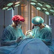 Image of two doctors operating