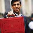 Rishi Sunak, UK Chancellor with Budget 2020 briefcase