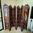 A 19th Century Japanese Hand  Carved Meiji Period Mother of Pearl Six-paneled Room Screen Appraisal