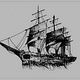 Ghost Ship Drawing for T-Shirts
