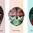 African masks. Handmade paper-maché masks