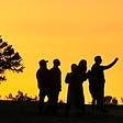 Sunset visitors at Castle Rock, NM