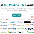 Best job posting sites, post a free job, top free job boards, US, UK, European, Australian job boards, Indeed, Monster, Dice