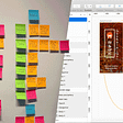 Sticky notes and part of a Sketch screen