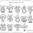 cute hand-drawn sketches of robots copyright 2011 San Smith