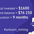 Unicorn Mining: month 9. Huge profits again.