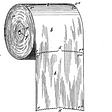 The illustration from Seth Wheeler’s patent for toilet paper roll