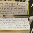 Notebook with the article handwritten