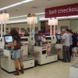 NCR Corporation model of self-service checkouts and fast-lane at a Sainsbury’s store. (Creative Commons)