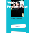 The first page of Writing Prompts & Tips (New User and Already Signed Up)
