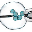 cell is holding by a pipet and a neeldle. with clipping path, 3d illustration