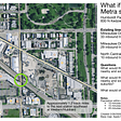 Infographic showing a map of a hypothetical Metra station at Chicago/Kedzie in Humboldt Park.