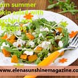 Warm summer pumpkin salad with zucchini and oregano